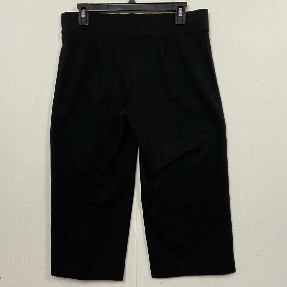 J. Jill Pure Jill Black Full Leg Crop Pima Cotton Knit Pants Size Small Petite